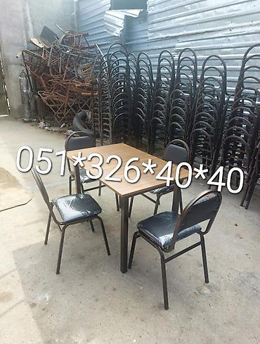 Masa və oturacaq dəstləri: Qonaq otağı üçün, Yeni, Dördbucaq masa, 4 stul — 13