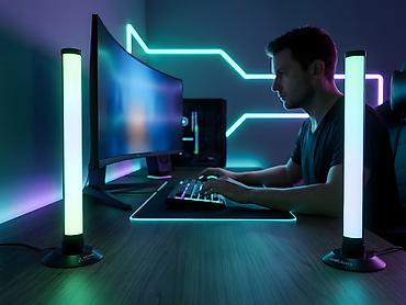 Stol lampaları: İkili Smart RGB Masaüstü İşıq Sütunları (Smart Table Lamp) – Pult və — 9