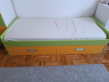 krevet za bebe na rasklapanje: Unisex, color - Green, Used