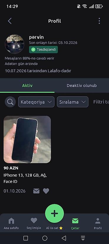 pubg mobile hesab satisi azerbaycan: IPhone 13, 128 GB, Ağ, Face ID — 1