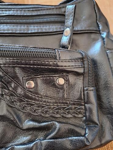 twinset torbe: Crna torba preko ramena od eko-kože - Materijal: glatka eko-koža u — 2