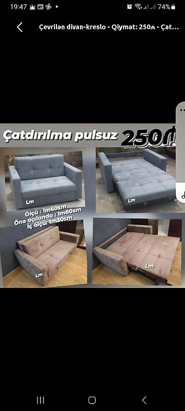 Çevrilən divan-kreslo - Funksional 2-si 1-də model: gündəlik oturma