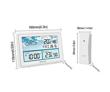 140 ekran: Meteoroloji rəqəmsal hava stansiyası Model: BALDR BO-360 Rəngli LCD — 5