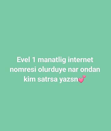 usb data modem: Nar operatörü üçün əvvəl 1 manatlıq internet paketi olan nömrə — 1