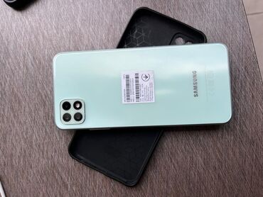 samsung snapdragon: Samsung Galaxy A22 5G, Колдонулган, 128 ГБ, түсү - Көгүлтүр, 2 SIM