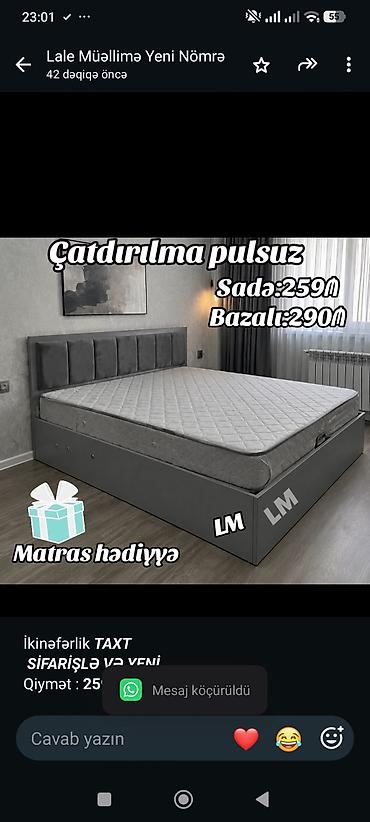 taxt dosəyi: İkinəfərlik _*TAXT*_ _*SİFARİŞLƏ VƏ YENİ*_ Qiymət : *259₼* — 1