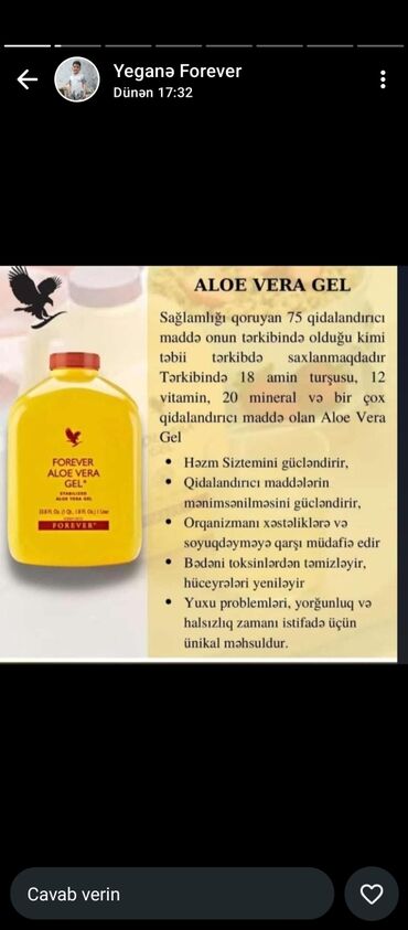 Vitaminlər və BAƏ: Forever Aloe Vera məhsulları – gündəlik rifah və həzm dəstəyi üçün - — 15