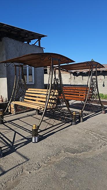 кованые качели: Садовые качели Металл, Со спинкой, С крышей — 5
