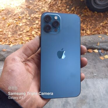 telefon satisi lalafo: IPhone 12 Pro Max, 128 GB, Mavi, Sənədlərlə, Face ID