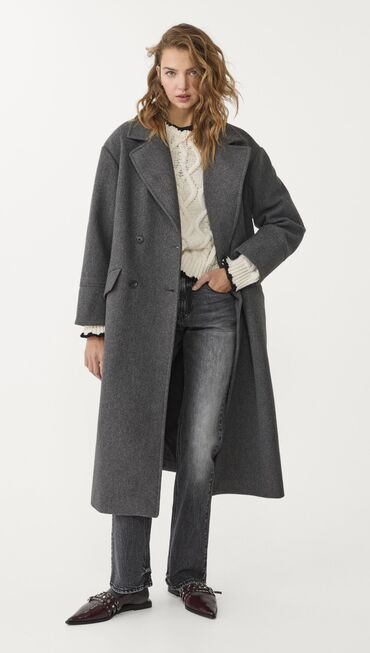 Plaşlar: Palto, Stradivarius, M (EU 38), rəng - Boz