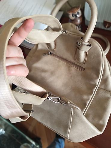 Çantalar: Bej rəngli Fendi yazılı çanta/backpack - Material: süni dərini — 4