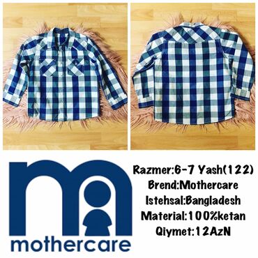 Боди: Brend:Mothercare Yash:6-7(122) Istehsal:Bangladesh Material:100%ketan