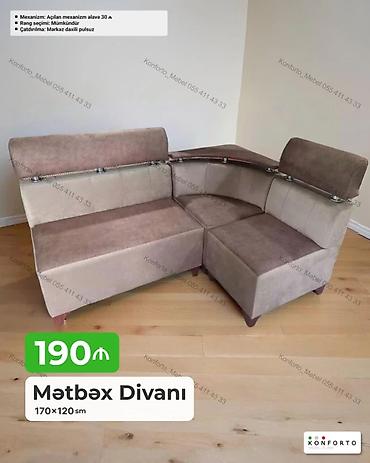 Divanlar: Məhsul: Mətbəx divanı Ölçü: 170×120 sm - L‑şəkilli, kompak — 1