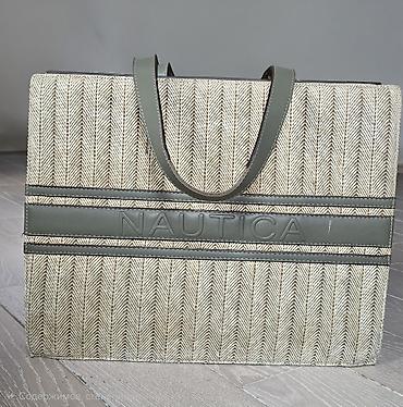 macbook canta: Nautica böyük tote çantası - Material: toxunma saman effekti olan — 1