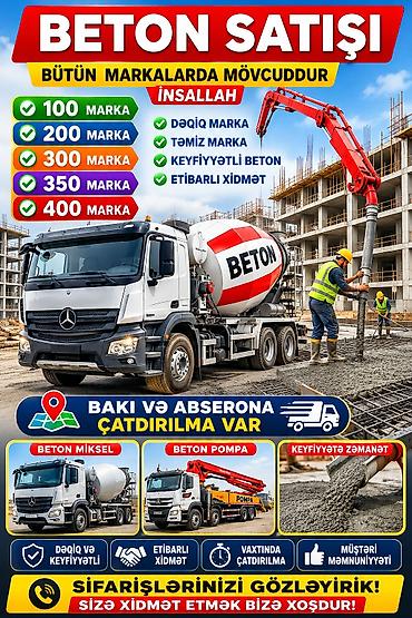 şifi: İnşaat betonu M-100, Həcm: 100000 kubmetr, Sifarişlə — 6