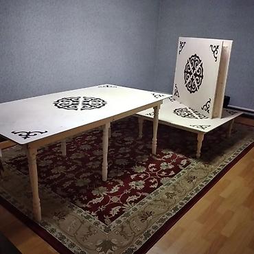 Национальные кыргызские столы: "Буктолмо кыргыз стол". Баалары: 1м×1м = 3500с 1.5м×1м=4000с — 8