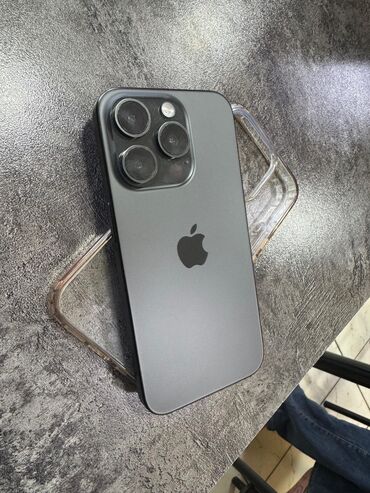 продажа айфонов: IPhone 15 Pro, Колдонулган, < 16 ГБ, Кара, Заряддоочу түзүлүш, Коргоочу айнек, Кабель, 88 %