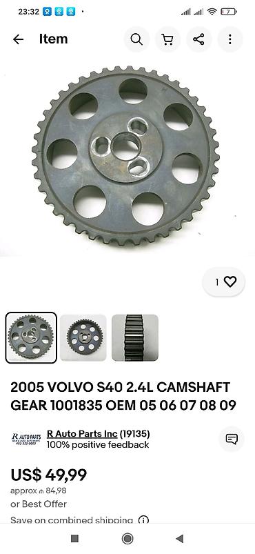 Kollektorlar: Volvo S40 üçün ehtiyat hissələri paketi 1) Yuxarı hava qəbul — 11