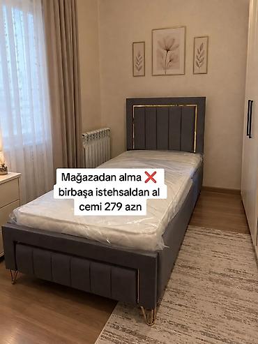 Yeni, Təknəfərlik çarpayı, Bazasız, Matras ilə, Siyirməsiz