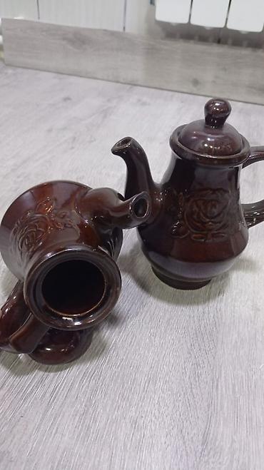 Qab-qacaq və mətbəx ləvazimatları: İşlənmiş, rəng - Göy, Çaydan, Keramika, 1 l — 3