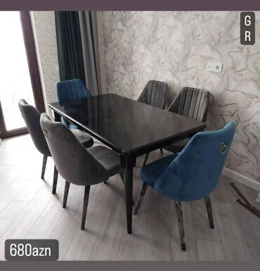 столешница для стола на заказ: Qonaq otağı üçün, Yeni, 6 stul