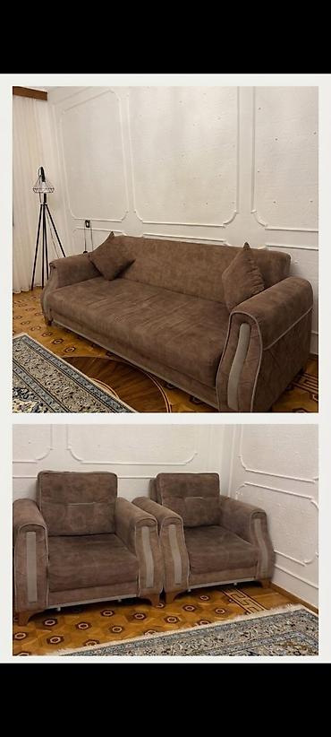 Mebel: İşlənmiş, Divan, 2 kreslo, Bazalı, Açılan — 1