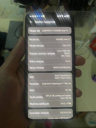 Huawei nova 11, 256 GB, rəng - Qara, Barmaq izi, İki sim kartlı, Face ID lalafo.az -da Huawei nova 11, 256 GB, rəng - Qara, Barmaq izi, İki sim kartlı, Face ID