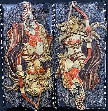 Нарды: Нарды ШАХМАТЫ на заказ ручной работы из дерева, украшенные резьбой — 27