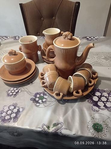 qab qacaq ecemi: Çay dəsti, rəng - Qəhvəyi, Keramika — 2