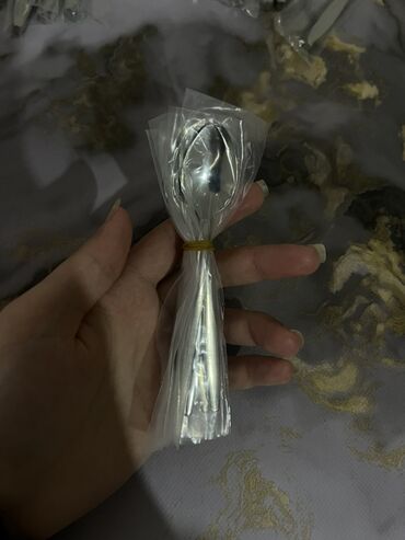 Qaşıqlar: Metal çay qaşıqları dəsti - Material: paslanmayan polad (parlaq — 1