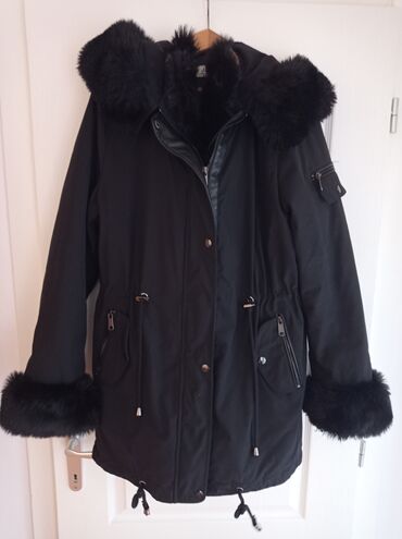 ženske zimske jakne novi sad: XL (EU 42), Jednobojni, Sa postavom, Veštačko krzno