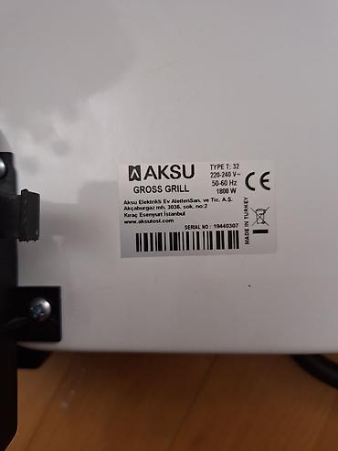 ana plata: AKSU Gross Grill elektrikli qril. Mətbəxdə ət, toyuq, balıq, sosiska — 4