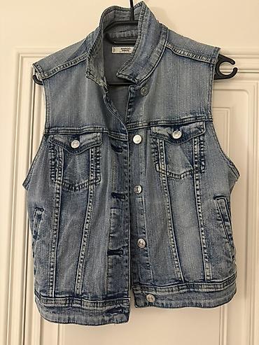 Mango Original Jeans markalı cins jilet. Razmer S - Material: 100%