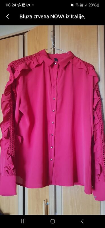 elegantne bluze i kosulje: L (EU 40), XL (EU 42), Jednobojni, bоја - Crvena