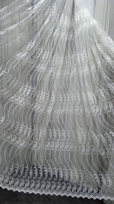 Тюли: Воздушная тюль с вышивкой «перья» - Полупрозрачная тюль в — 9