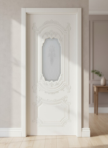 qapi ustu: Klassik üslubda dekorativ otaq qapısı - Material: MDF əsaslı panel