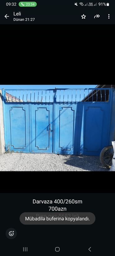 Qazanlar: Darvaza 400/260sm
700azn
Bine qes 5653 leli