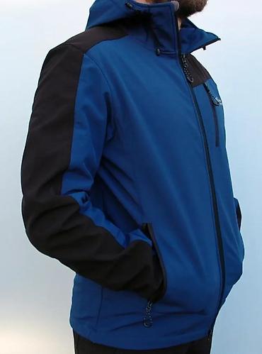 Jakne za prelazni period: Muška softshell jakna sa kapuljačom – plavo/crna - Materijal — 3