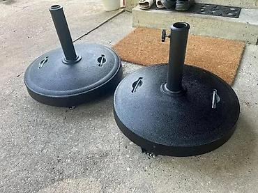 Suncobrani, tende i paviljoni: Postolje za baštenski suncobran sa točkićima – crno - Tip: baza za — 5