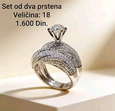 ljubicaste stvari: Posrebreni set od dva prstena,od hirurskog čelika sa žigom S925– — 1