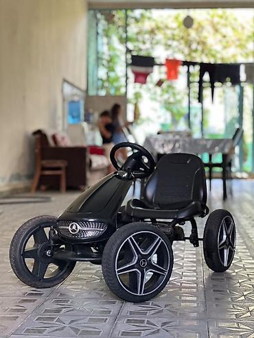 ucuz maşn: Uşaq pedallı kart – Mercedes üslubunda, qara rəng. - 4 təkərli — 5
