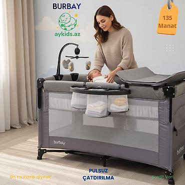 Manejlər: 🍼 Burbay P1002 Yataq Maneji – Yuxu və Oyun Üçün İdeal Məkan! 👶 — 1