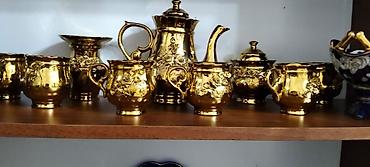 optimal elaqe: Çay dəsti, rəng - Qızılı, Keramika — 1