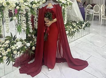 Qırmızı ziyafət geyimi – pelerinli model - Rəng: dərin qırmızı - lalafo.az -da Qırmızı ziyafət geyimi – pelerinli model - Rəng: dərin qırmızı -