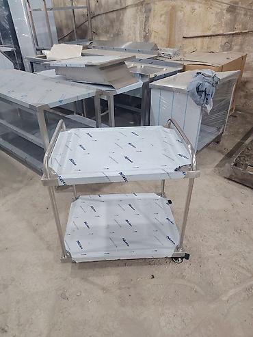 Yük arabaları: Paslanmayan poladdan 2 mərtəbəli servis arabası - Material: tam — 3