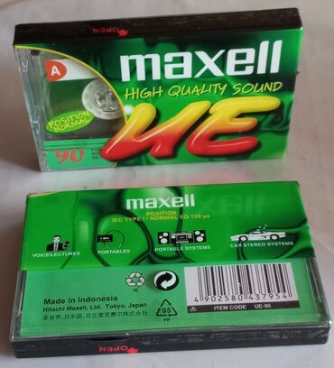 Avtomobil modelləri: Qədimi " maxell" yapon maqnitafon kaseti "90" dəqiqəlik 1989 çi il