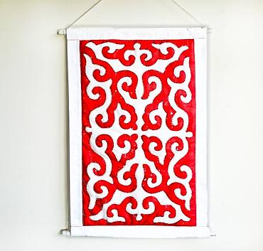 Панно: Объемные шелковые стеганные панно. старинный кыргызский орнамент — 3