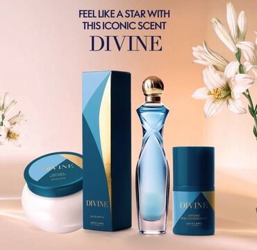 Ətriyyat: Bu dəstə zərif qablaşdırmada Divine ətri, eyni qoxulu dezodorant və