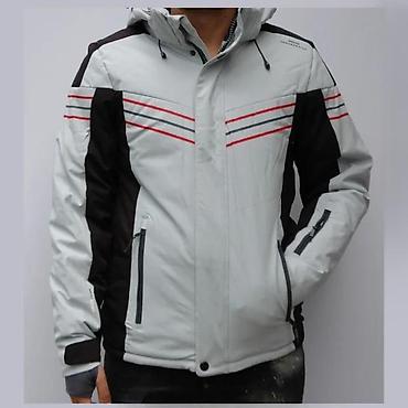 Zimske jakne: Muška zimska jakna sa kapuljačom - Boja: svetlosiva sa crnim — 1