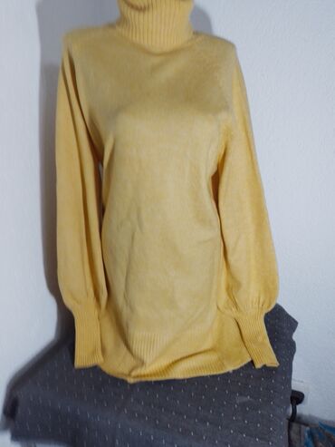 ženske tunike dugih rukava: One size, bоја - Žuta, Drugi stil, Dugih rukava
